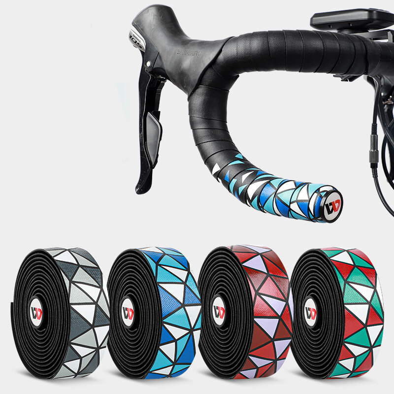 WEST BIKING 2 Pcs Bike Handlebar Tapes PU Anti-slip Waterproof Handlebar Grip Wraps Adhesive Strap For Cycling Bicycle Mountain Bike