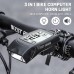 WEST BIKING 3 in 1 330Lm Brightness Bike Headlight 1200mAh Battery IP64 Waterproof 4 Light Modes Smart Speedometer with 100db Horn for Night Cycling