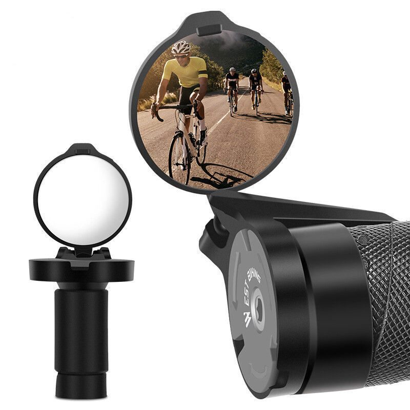 WEST BIKING Universal Bicycle Rearview Mirror Adjustable Rotate Cycling Handlebar Convex Mirrors for MTB Road Bike Accessories