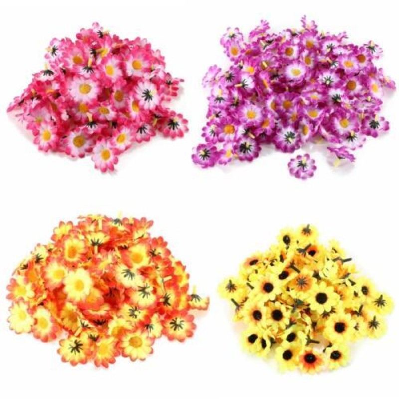 100Pcs Artificial Daisy Gerbera Heads Silk Flowers Wedding Birthday Party Decorations