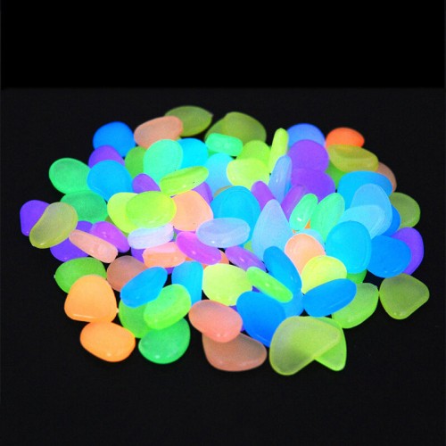 100pcs Luminous Garden Pebbles Gardening Luminous Glow Stones Outdoor Decoration