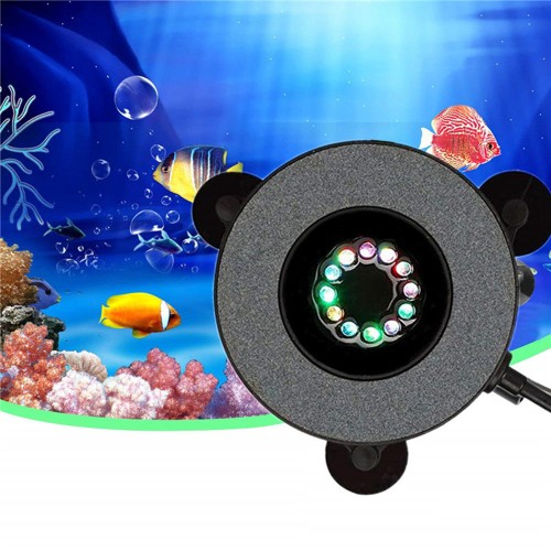 12 LED Submersible Aquarium Bubble Light Air Stone Fish Tank Pump Lamp Remote Control