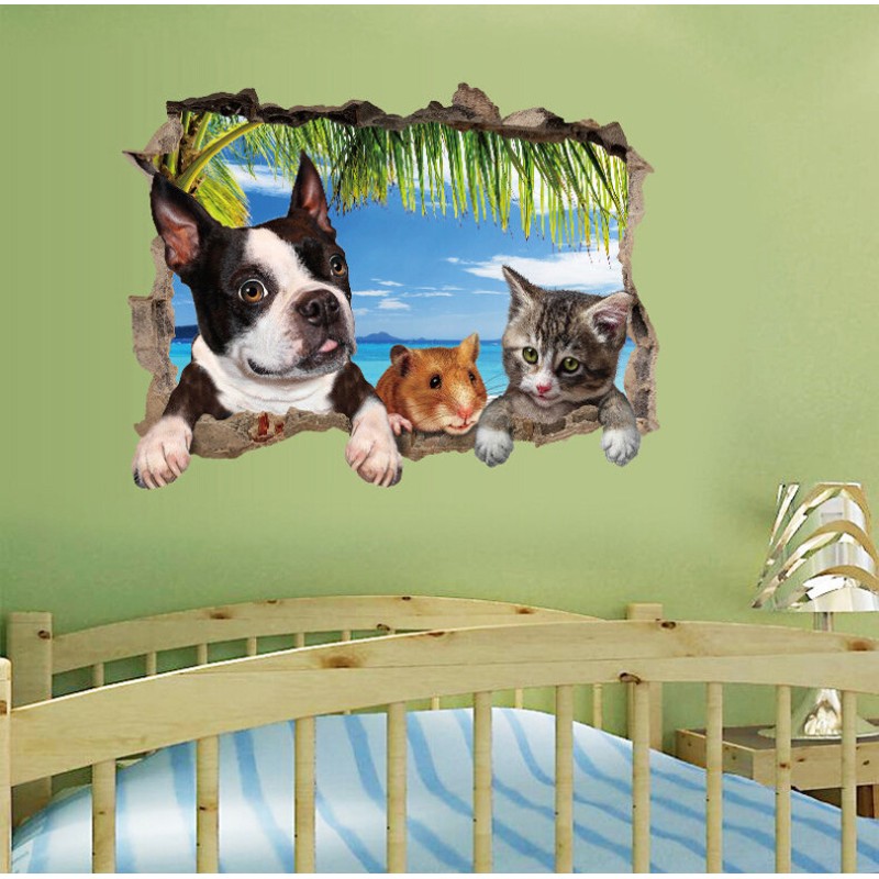 3D Animal Landscape Creative Wall Stickers Home Decor Mural Art Removable Wall Decor Sticker