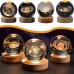 3D Crystal Ball Night Light With Led Wooden Lamp Base Bedside Light Home Decor Christmas Gift Night Lamp