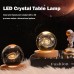 3D Crystal Ball Night Light With Led Wooden Lamp Base Bedside Light Home Decor Christmas Gift Night Lamp