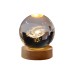 3D Crystal Ball Night Light With Led Wooden Lamp Base Bedside Light Home Decor Christmas Gift Night Lamp