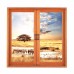 3D Wall Decals 3D Artificial Window View Removable Grassland Stickers Home Wall Decor Gift