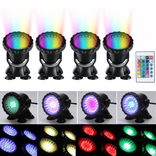 4pcs LED RGB Submersible Pond Spot Light Underwater Swimming Pool Lamps AC100-240V