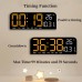 9 Inch Large Digital Wall Clock Temperature Date Week Timing Countdown Light-sensing Table Clock 2 Alarm 12/24H LED Alarm Clock