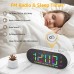 AGSIVO Multifunctional LED Digital Alarm Clock FM Radio Dual Alarm Clock with Snooze / Dynamic RGB Display / 12/24H / Date / External USB Charging For Home & Office