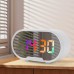 AGSIVO RGB LED Digital Alarm Clock with Snooze / Mirror Surface / Dual USB Charger Ports / Adjustable Brightness For Bedroom