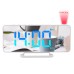 AGSIVO RGB Projection Digital Alarm Clock with Snooze / Mirror Surface / Adjustable Brightness For Bedroom Living Room Classroom