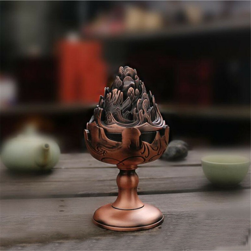 Antique Incense Coil Burner Holder Alloy Home furnishing Creative Fumigating Furnace Buddhist Censer