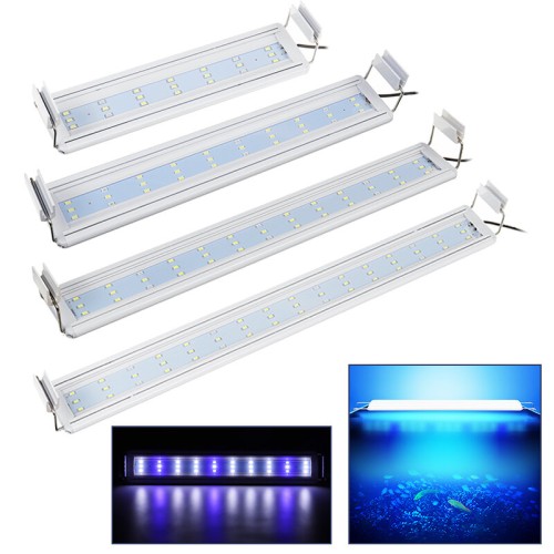 Aquarium Fish Tank EU Plug LED Light Over-Head Blue+White Lamp Plants Moon Lighting