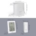 BALDR Wireless Rain Meter Gauge Weather Station Alarm Clock Orange Warm Backlight indoor/outdoor Temperature Recorder with Temperature Sensor