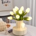 DIY Tulips Artificial Flowers LED Night Light Interior Decoration Bouquet Lamp Simulation Tulip Table Lamp Bedside Atmosphere Light