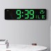 Digital LED Wall Clock Art Silent Operation Large Display Temperature Alarm Function Square Design for Living Room Décor and Time Management