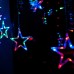 Honana HT-336 220V LED Light String Star Shape Curtain Light Home Decor Celebration Festival Wedding