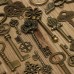 KING DO WAY 69PCS Vintage Bronze Key Pendant Necklace DIY Handmade Accessories Collection