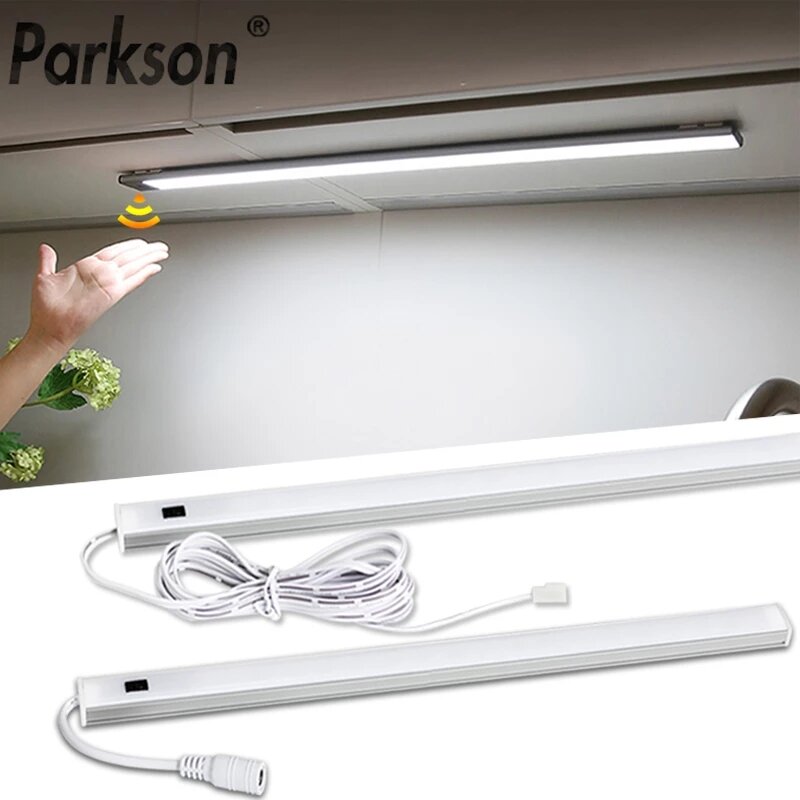 LED Cabinet Light Wireless Hand Sweep Closet Lamp Infrared Sensing Night Light Intellgent Induction Strip for Cabinet Wardorbe Kitchen Lighting