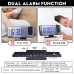 LED Mirror Alarm Clock Big Screen Temperature and Humidity Display with Radio and Time Projection Function Electronic Clock Rechargeable