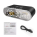 LED Mirror Digital Alarm Clock Support Phone Wireless Charging 2 Alarm Group Snooze Function Real-Time Temperature