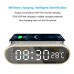 LED Mirror Digital Alarm Clock Support Phone Wireless Charging 2 Alarm Group Snooze Function Real-Time Temperature