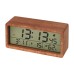 LED Wooden Digital Alarm Clock Multifunctional Large Screen Date Temperature Humidity Backlight 12/24 Hour Snooze Table Clock