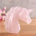 Large Natural Pink Rose Gemstone Quartz Hand Carved Unicorn Crystals Reiki Healing Stone Statue Decoration
