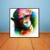 Miico Hand Painted Oil Paintings Abstract Colorful Pensive Gorilla Wall Art For Home Decoration Painting