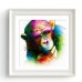 Miico Hand Painted Oil Paintings Abstract Colorful Pensive Gorilla Wall Art For Home Decoration Painting