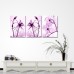 Miico Hand Painted Three Combination Decorative Paintings Botanic Purple Flowers Wall Art For Home Decoration