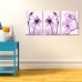 Miico Hand Painted Three Combination Decorative Paintings Botanic Purple Flowers Wall Art For Home Decoration