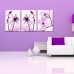 Miico Hand Painted Three Combination Decorative Paintings Botanic Purple Flowers Wall Art For Home Decoration