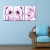 Miico Hand Painted Three Combination Decorative Paintings Botanic Purple Flowers Wall Art For Home Decoration