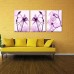 Miico Hand Painted Three Combination Decorative Paintings Botanic Purple Flowers Wall Art For Home Decoration