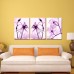 Miico Hand Painted Three Combination Decorative Paintings Botanic Purple Flowers Wall Art For Home Decoration