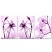 Miico Hand Painted Three Combination Decorative Paintings Botanic Purple Flowers Wall Art For Home Decoration