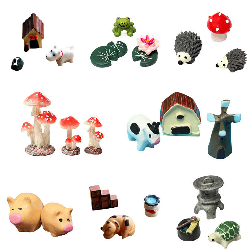 Miniatures Garden Decor Micro Landscape Ornaments Animals Furnitures Bonsai Decorations