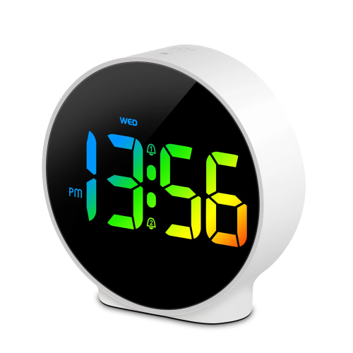 Multifunctional Compact LED Digital Alarm Clock with Dual Alarm Snooze 12/24H Display Adjustable Brightness and Dual Power Supply Options Ideal for Bedroom Living Room Kitchen and Office