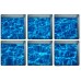 PAG 6pcs 13x13cm Water Shadow Ocean/Forest Seires Pattern 3D Non-Slip Waterproof Bathtub Mat Sticker