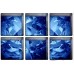 PAG 6pcs 13x13cm Water Shadow Ocean/Forest Seires Pattern 3D Non-Slip Waterproof Bathtub Mat Sticker