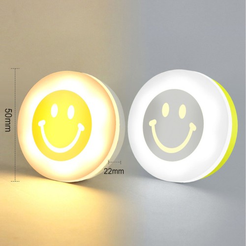 Small Night light USB Plug-in Eye Friendly USB Portable Mini Smile Face LED Wall Light Bedroom Bedside Night Light