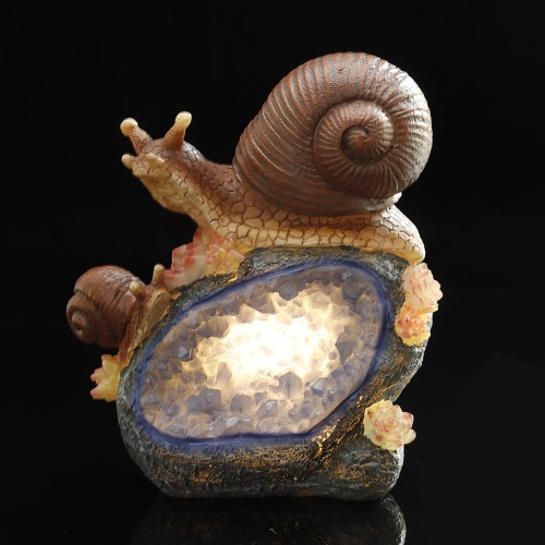 Solar Animal Night Light Toy Resin Waterproof Cute Outdoor Garden Yard Lamps Pathway Decor Lamp Snail Type