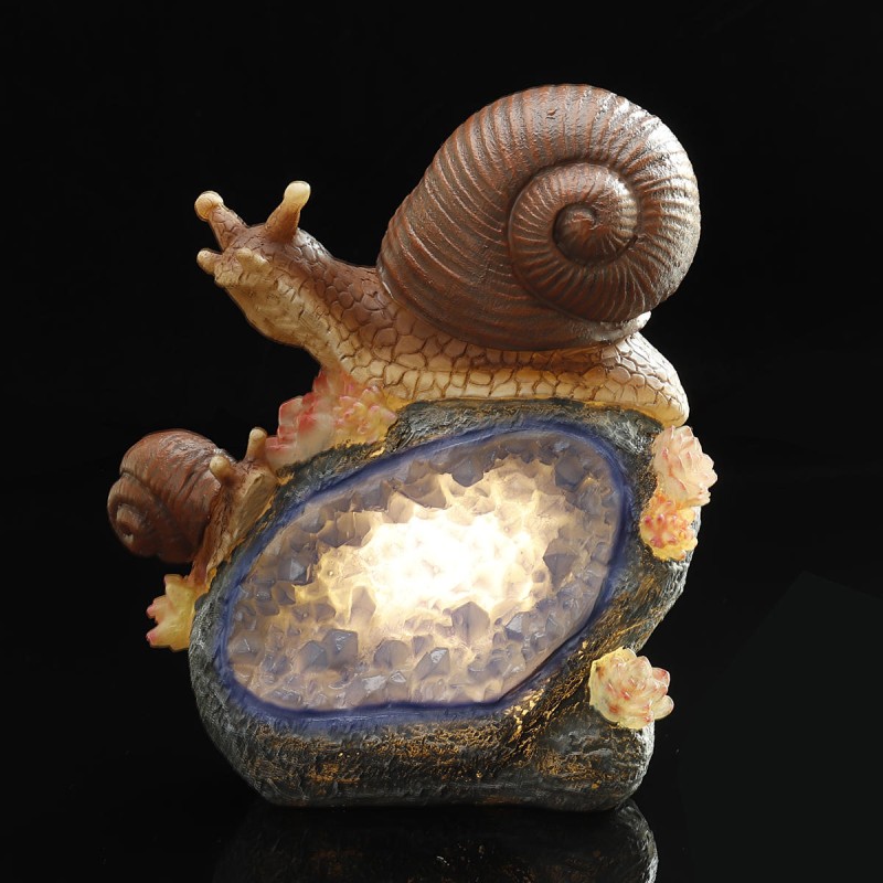 Solar Animal Night Light Toy Resin Waterproof Cute Outdoor Garden Yard Lamps Pathway Decor Lamp Snail Type