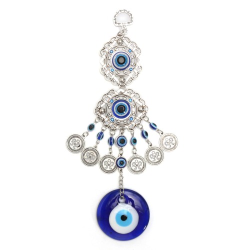 Wall Hanging Pendant Turkish Greek Blue Glass Evil Eye Lucky Eye Charm