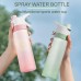 2-in-1 Sports Water Bottle with Built-in Mist Sprayer 650ml Portable Eco-friendly Hydration Fitness Bottle Easy Cleaning Wide Mouth Ideal for Outdoors Sports Travel Camping