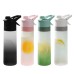 2-in-1 Sports Water Bottle with Built-in Mist Sprayer 650ml Portable Eco-friendly Hydration Fitness Bottle Easy Cleaning Wide Mouth Ideal for Outdoors Sports Travel Camping