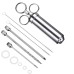 304 Meat Injector Stainless Steel BBQ Meat Injector Marinade Syringe 60ml with 3 Needles Kitchen Beef Gadget