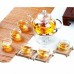 Borosilicate Glass Tea Pot Set Heat-resistant Teapot Warmer 6 Double Wall Tea Cups